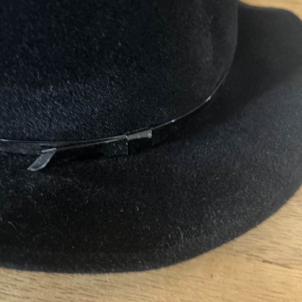 Michele Vintage Felt Hat Fedora Style Black Dress USA Made - Picture 2 of 10